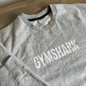 Gymshark Men's Medium Grey Crewneck Pullover Sweatshirt Logo Athleisure Work Out